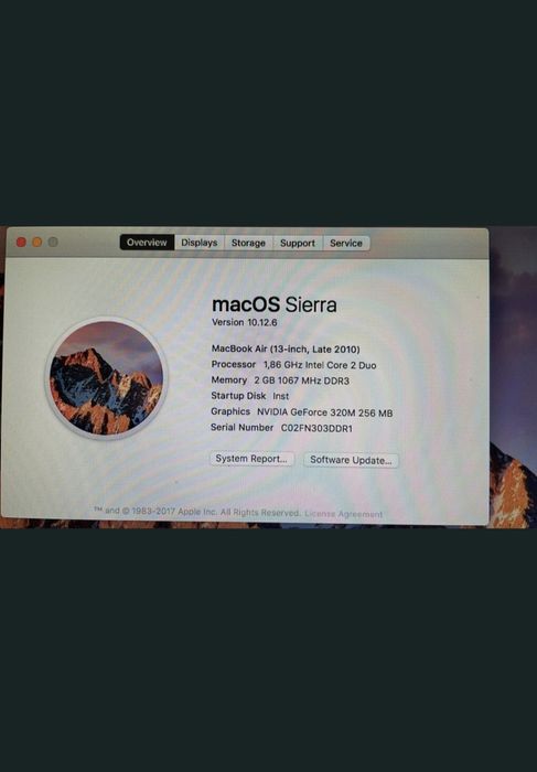 Laptop Apple MacBook Air A1369
