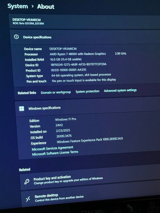 ASUS Rog strix G15 RTX3060+Ryzen7