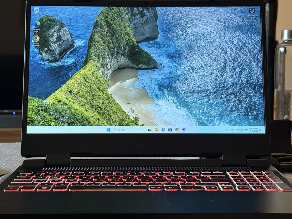 ГАРАНЦИЯ! Лаптоп Acer Nitro 5 Black i5 12th / RTX 4060 8GB / 32GB DDR5 RAM / 512GB NVMe SSD / 15.6 FHD IPS 144Hz SlimBezel екран