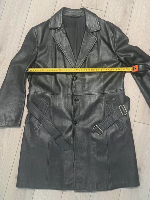 Haină vintage din piele naturală neagră (Mărimea L-XL / 52-54)