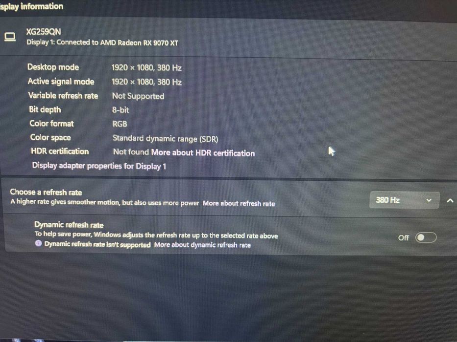Monitor Asus ROG Strix XG259QNS 380 HZ, 24 inch FHD (1920x1080)