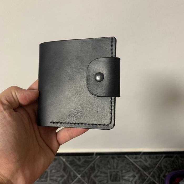 Кожен портфейл черен ръчно изработени