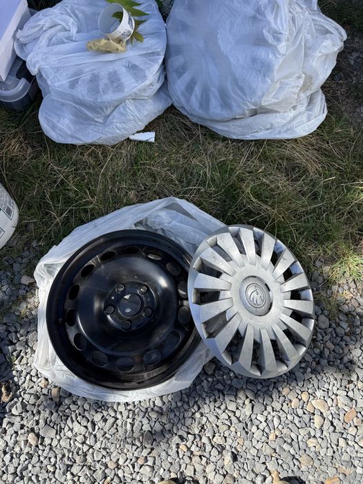 Set 4 jante tablă 15” Škoda + capace originale