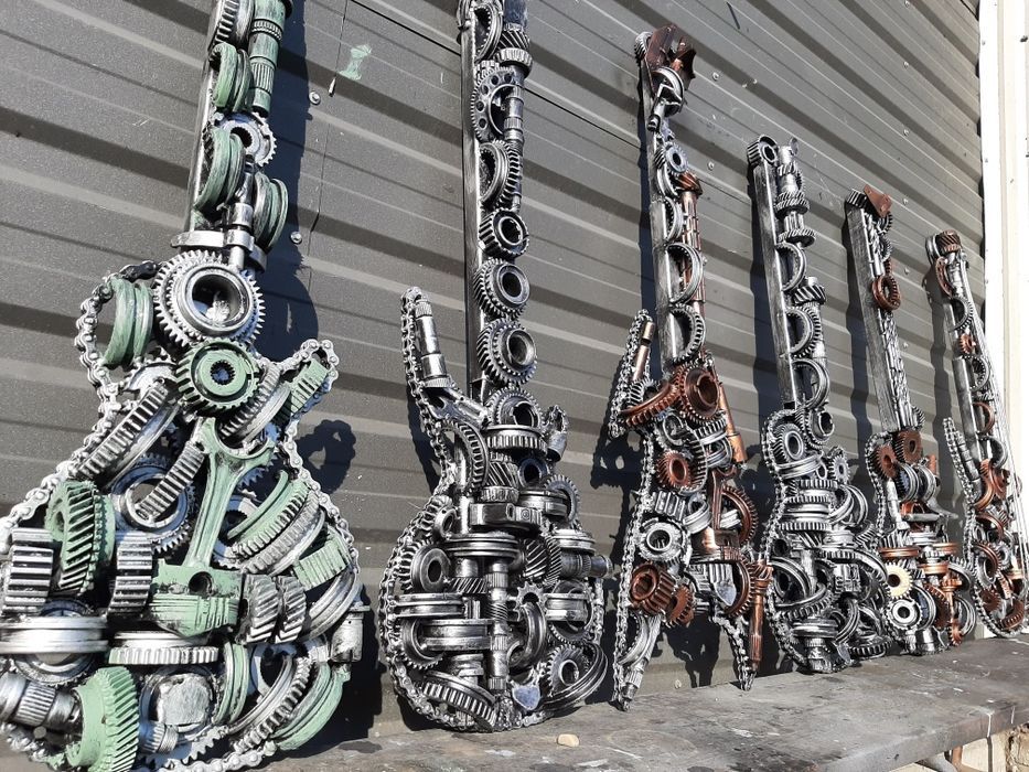 Scultpura Chitara ,obiect decorativ STIL INDUSTRIAL ,steampunk