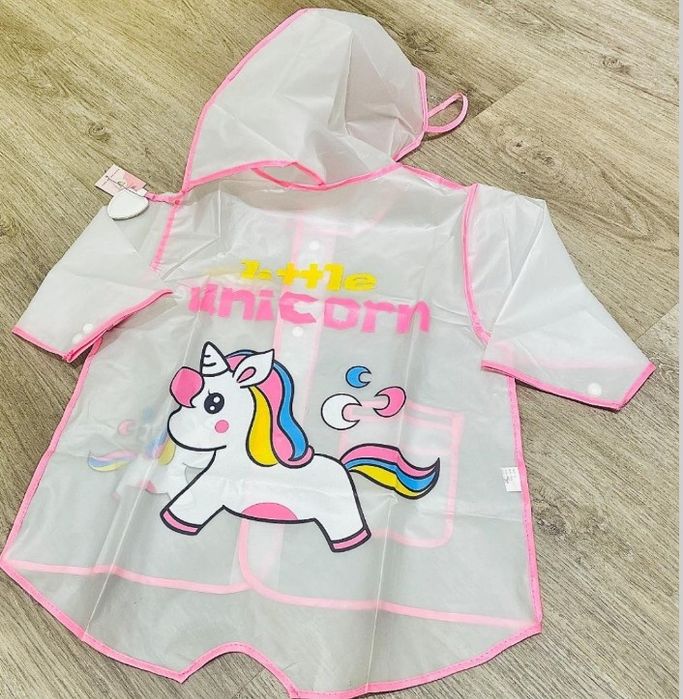 Дождевик плащ для детей raincoat единорог розовый