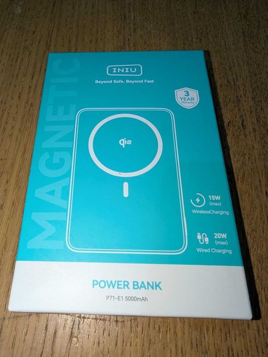 INIU магнитна външна батерия, ултра тънка Qi2 сертифицирана, 5000mAh
