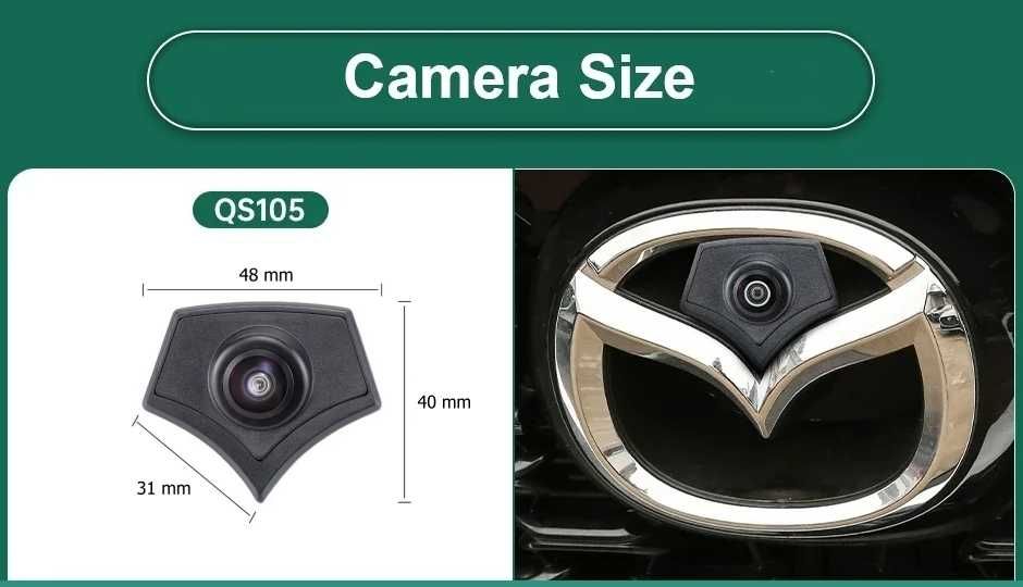 Автомобилна предна камера за вграждане в емблемата на Mazda 2 3 5 6 CX4 CX-5 CX-7 CX-8 и др.