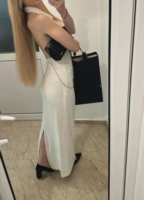 Бяла дълга рокля ZARA