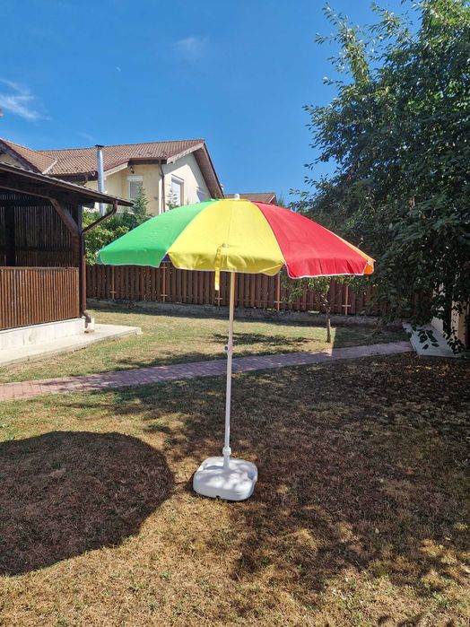 Umbrela plaja colorată cu suport  folosită doar o dată 200 cm