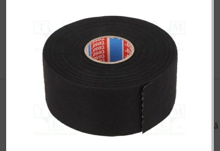 Bandă din pânză; vată din PET; W: 50mm; L: 25m; neagră