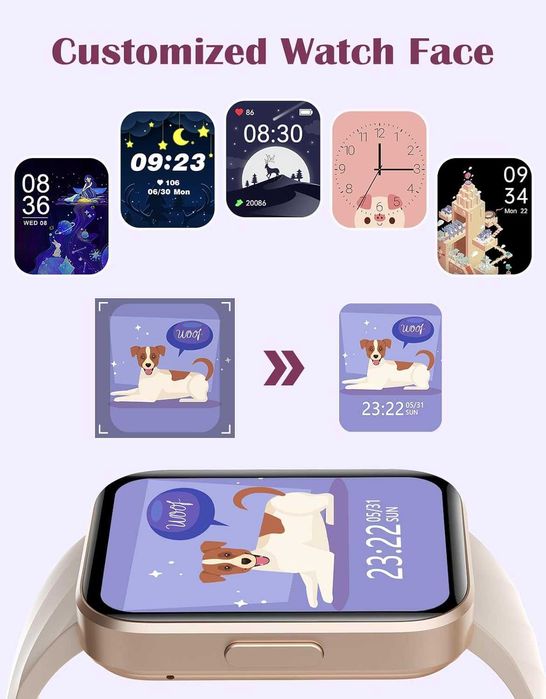 Смарт часовник 1.85" HD дисплей, Bluetooth calls, пулс, SpO2, IP68