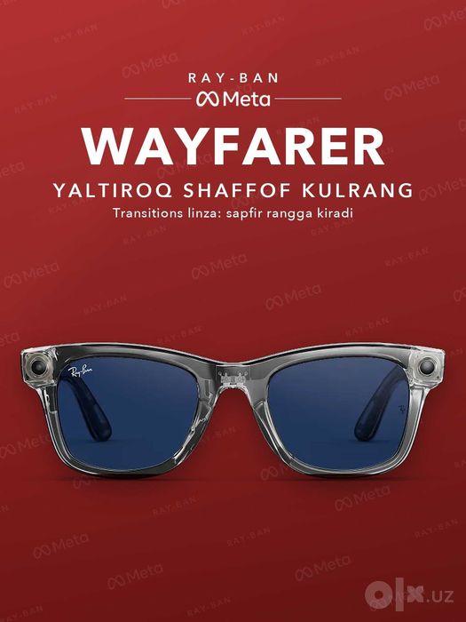 Ray-Ban Meta Wayfarer Gen 2 Shiny Transparent Grey, линзы Transitions