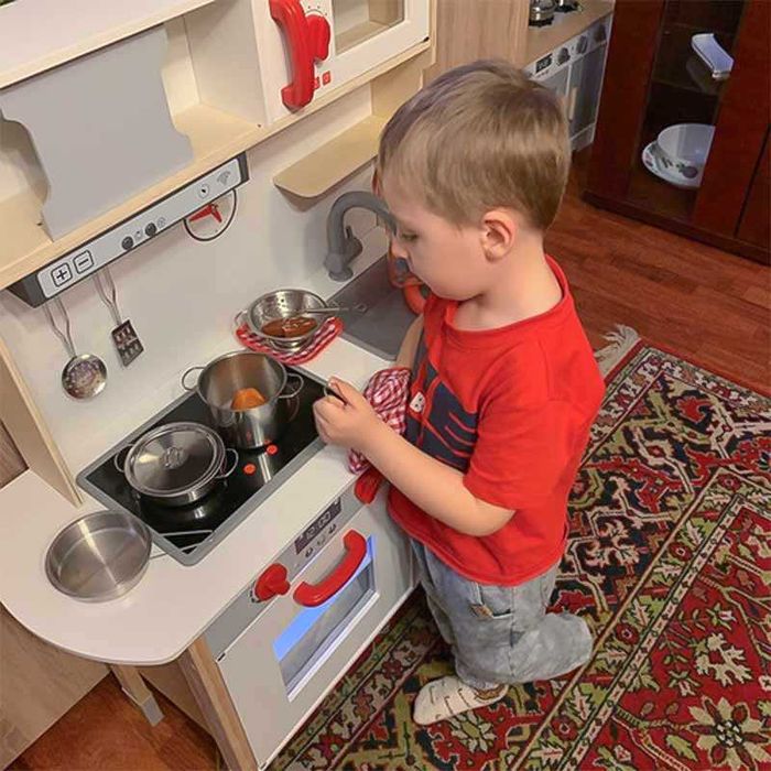 Детски метален комплект за готвене с раница – 13 части