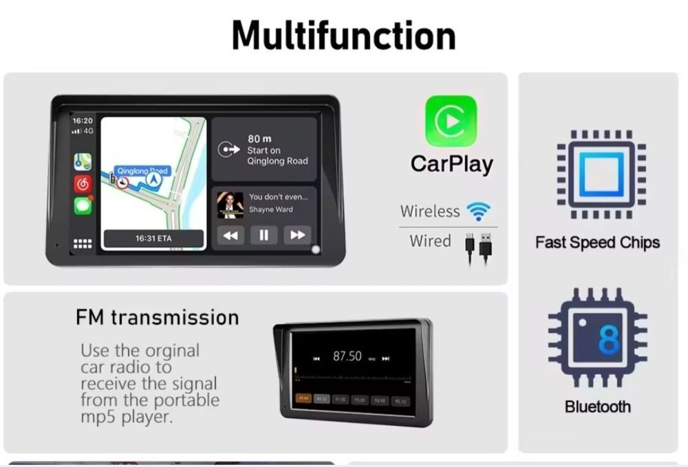 Multimedia- car play  auto, 7inch