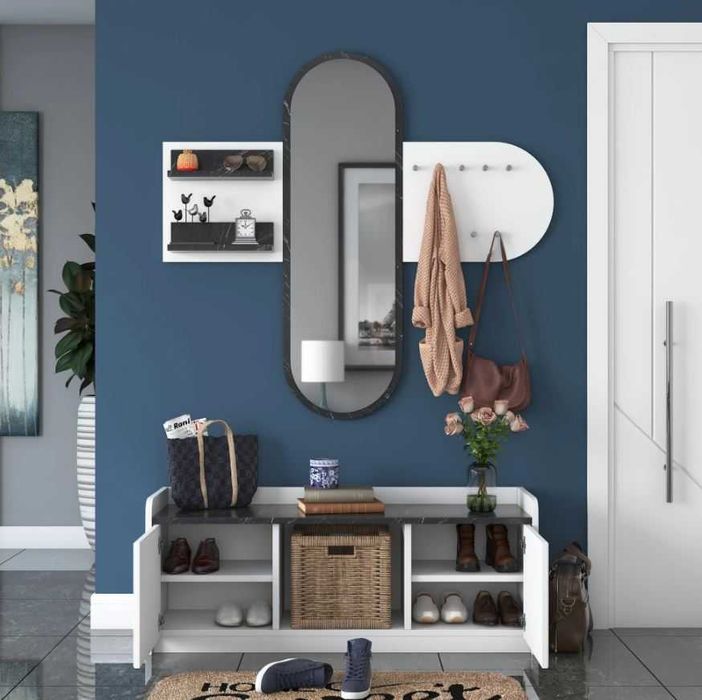 К-т за Антре, Шкаф за обувки и Закачалка с огледало Puzzle-home -ПРОМО