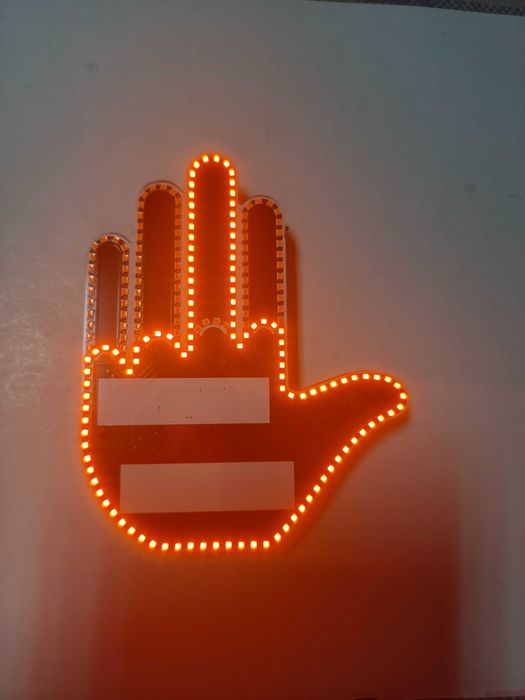 Semn led auto cu telecomanda, design mana