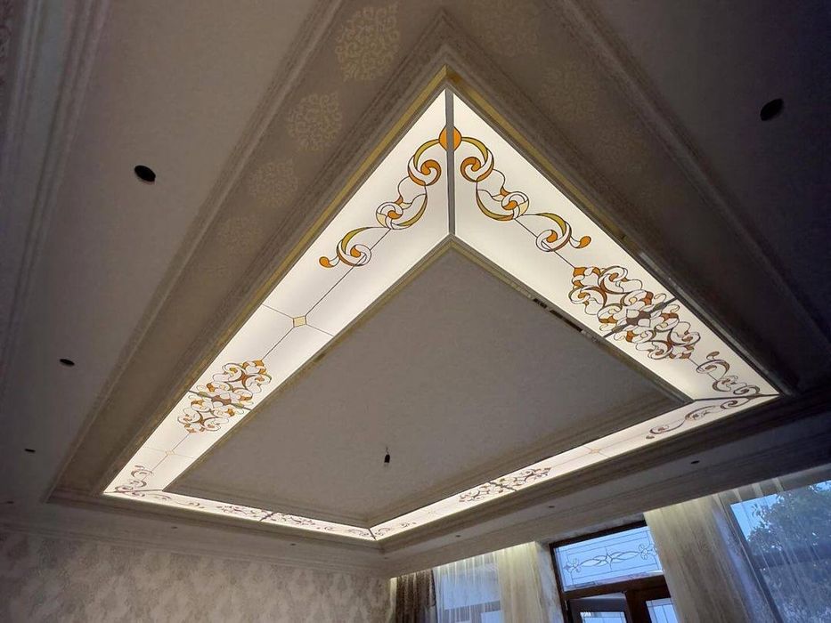 Ромбик зеркало душавой кабина оргстекло витраж ишларини киламиз