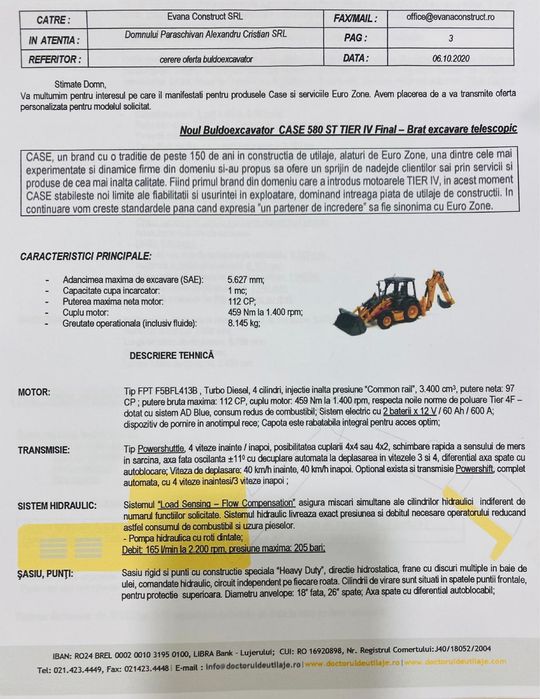 Buldo CASE 580 ST urgent schimb variante RATE