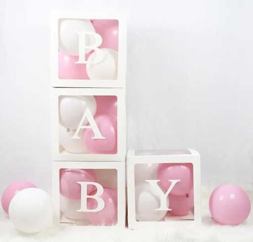 Кутии за балони Baby, Love. Украса за първи рожден ден, Украса