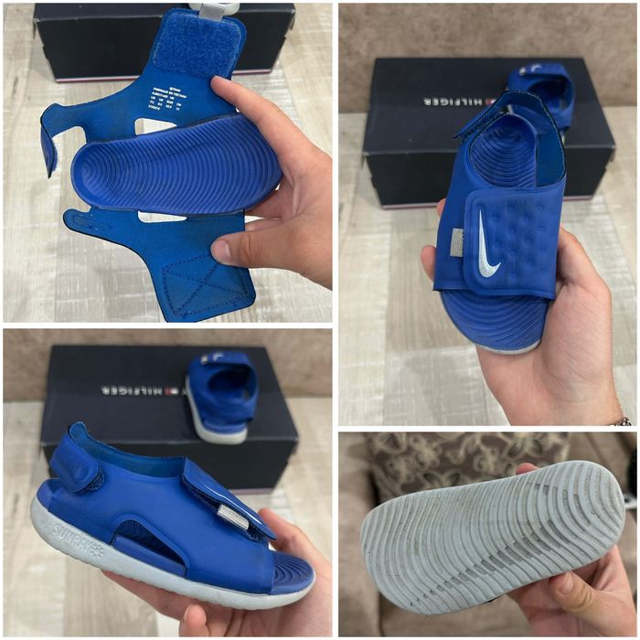 Продавам детски сандали Nike Sunray Protect (AJ9077-400) в син цвят.

Размер: EUR 23.5
Без кутия

Сандалите са носени, но в добро състояние – вижда се