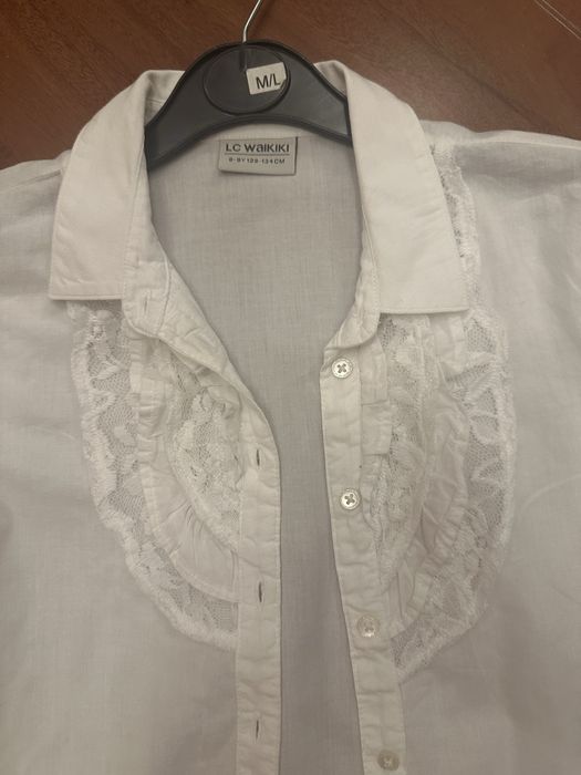 Camasa alba fetite 8-9 ani