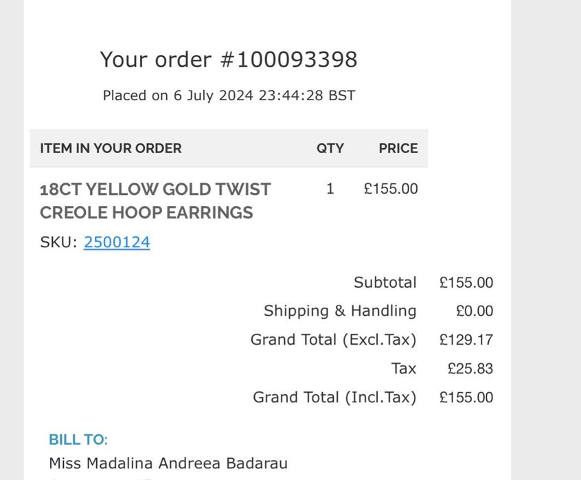 Cercei rotunzi aur 18k