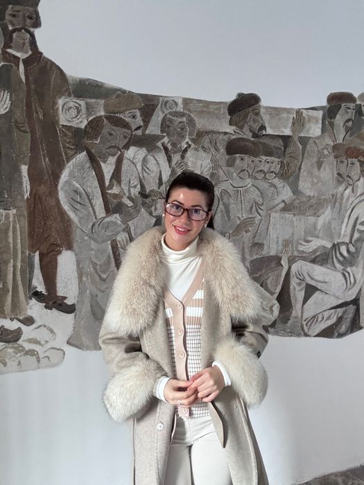 Палто естествен косъм алпака