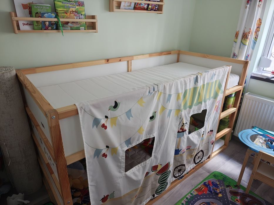 Vand Pat Reversibil alb/pin 90x200 cm