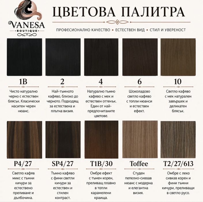 Екстеншъни 7 реда/160 грама цвят #4