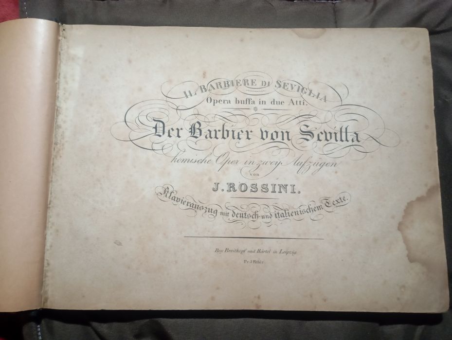 Carte veche partituri muzicale 1850