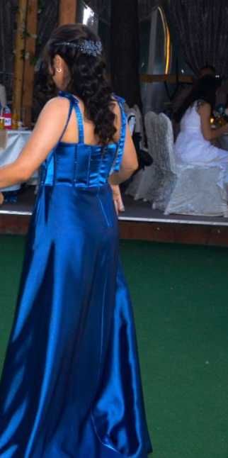 Сатенена официална рокля/бална рокля