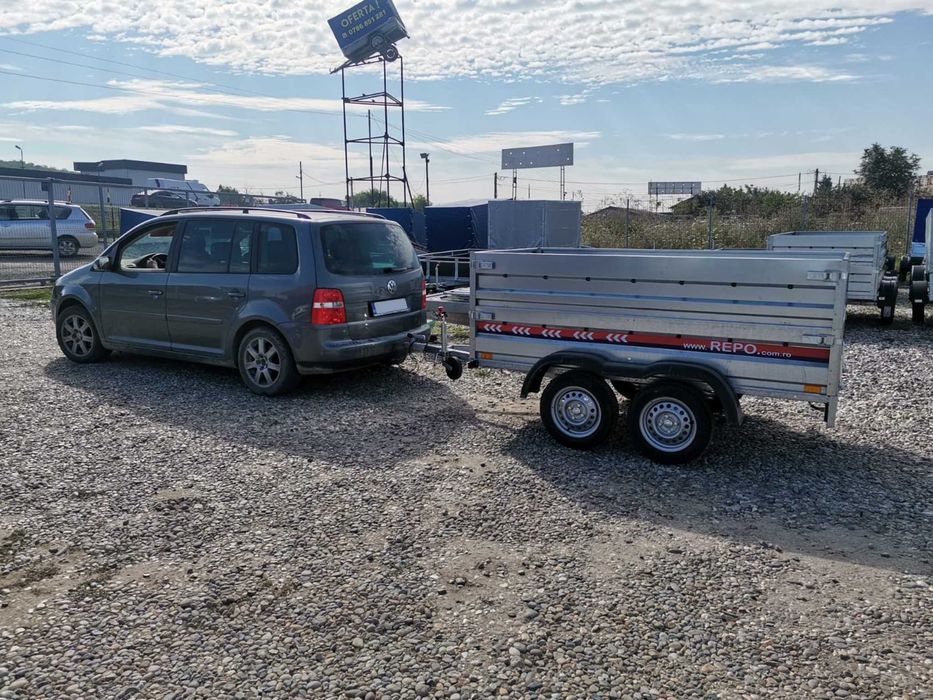 Remorca 750kg Repo doua axe cu RAR NR ROSU si ASIGURARE accesorizabila