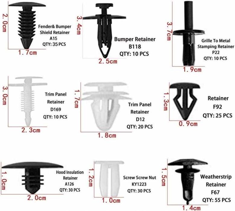 К-т щипки универсални, клипсове 421бр. За кори и др. С инструмент