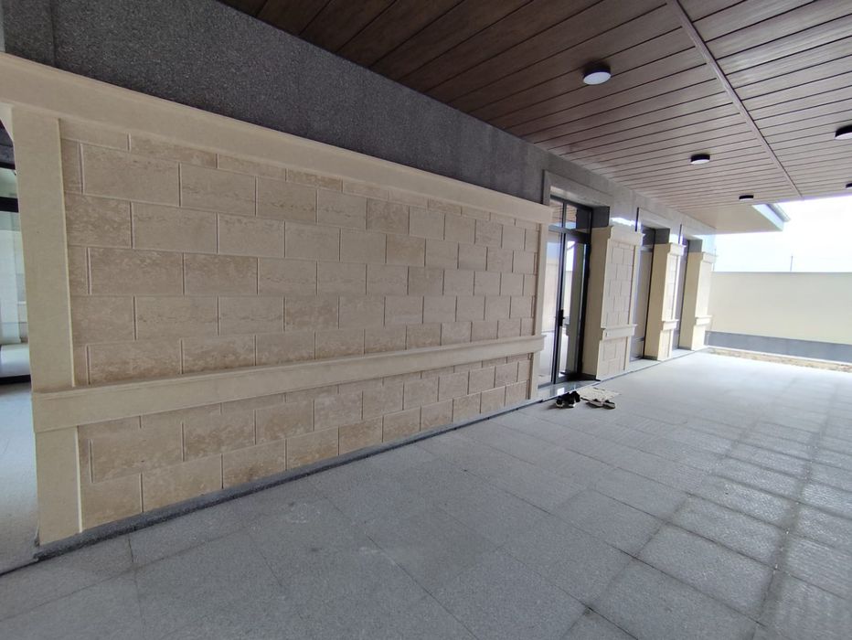 Установка гранит травертин