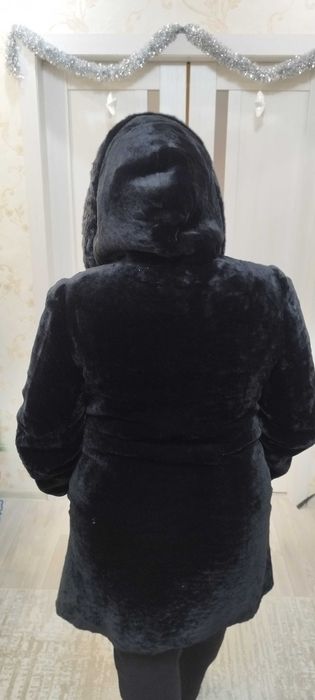 Шуба мутон, со вставками норки
