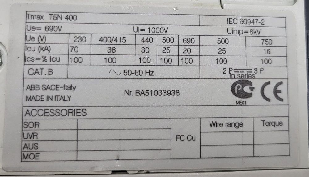 АВВ автомат 400А