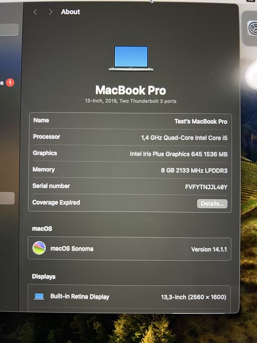Macbook 13 Pro 2019