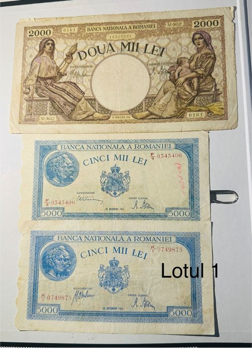 Vând bancnote vechi românești și străine