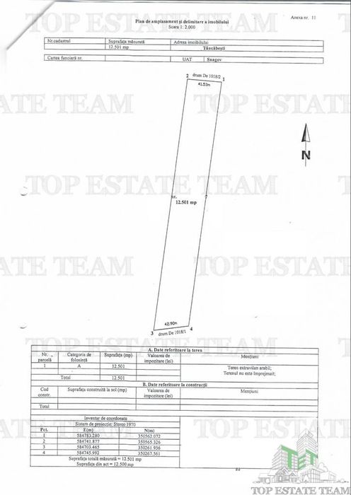 Vanzare teren, 12500mp , in Snagov, adiacent DN 1, Bucuresti - Ploiest