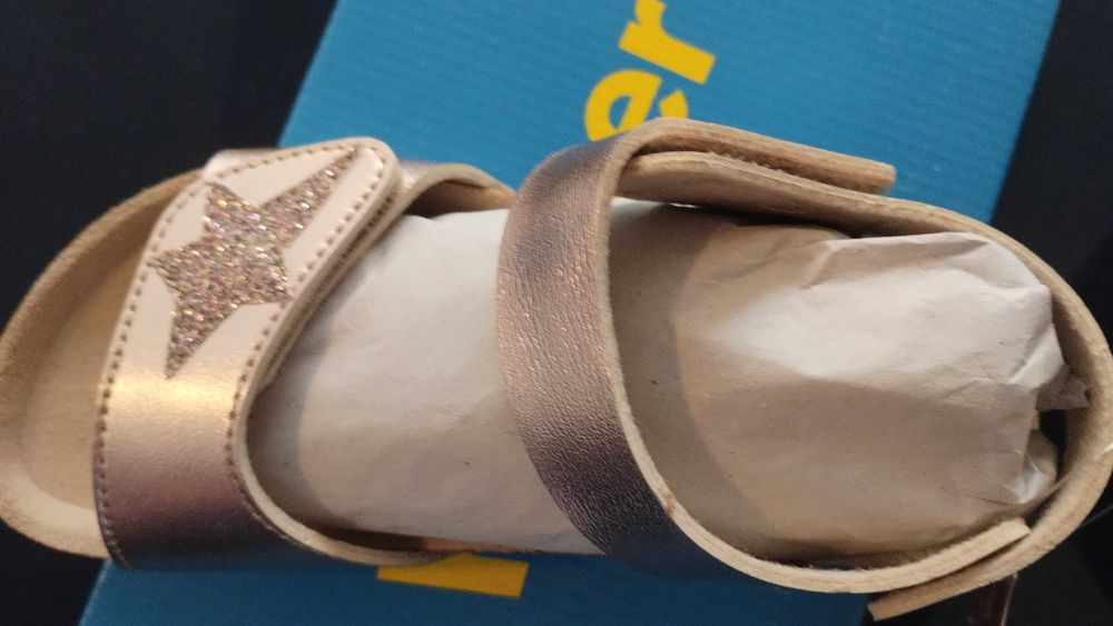 Сандали момиче 31 номер - розово злато, естествена кожа, нови