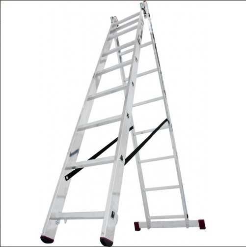 Двураменна алуминиева стълба  2x8, 2х10 и 2х12 стъпала.