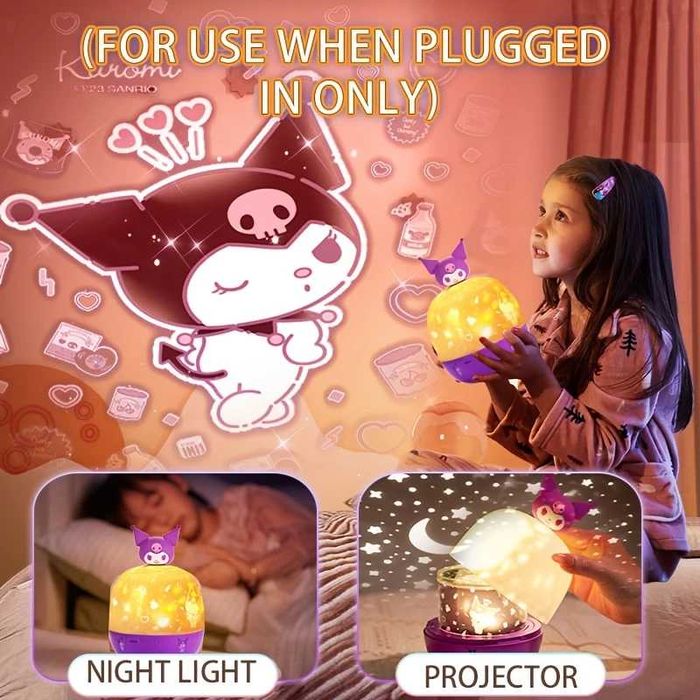 Аниме нощна лампа – въртящ се проектор със светлини и герои Kuromi