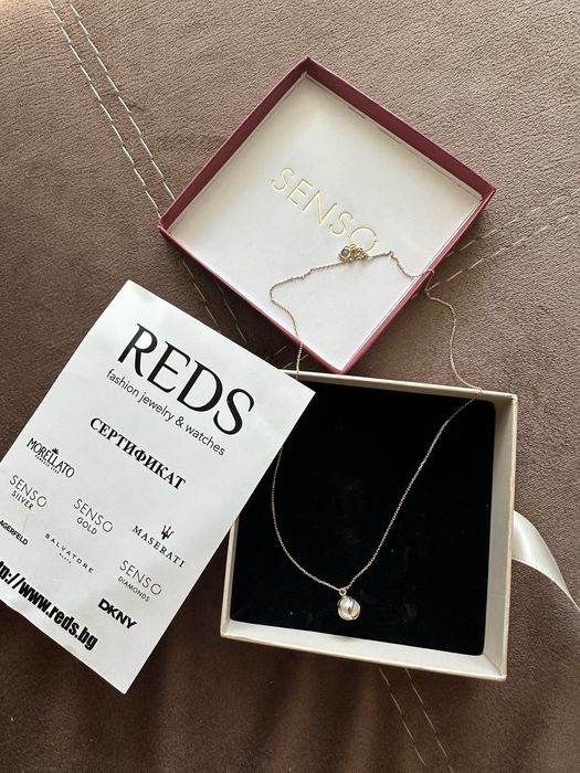 Senso Gold 14K – дамско златно колие с естествени камъни