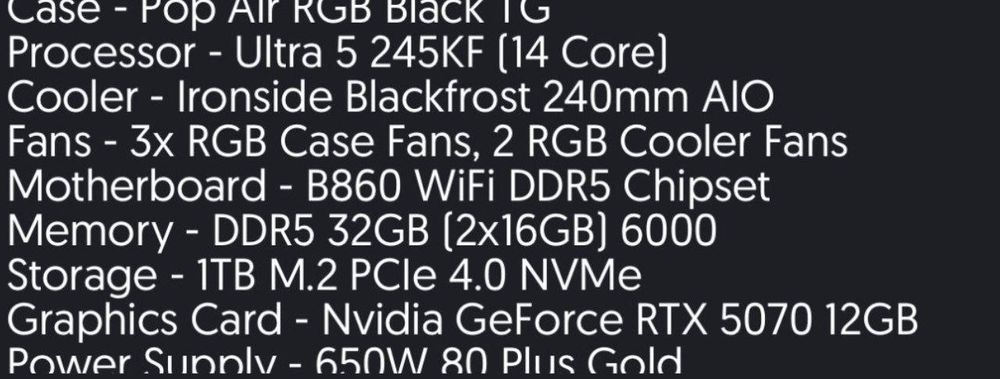 Игровой компьютер  RTX5070