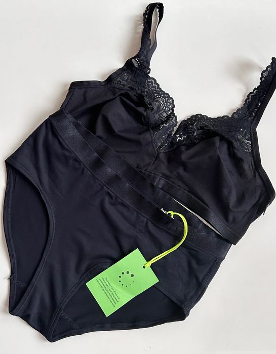 Памучен нов черен бралет/бюстие и бикини