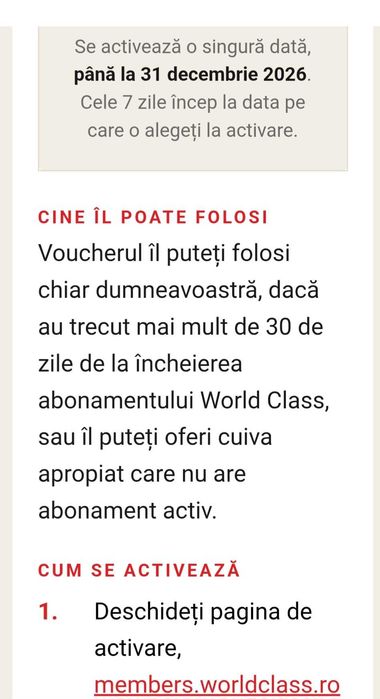 7 zile acces World Class Gold