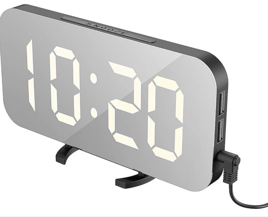 EXTSUD Ceas deșteptător digital cu afișaj în oglindă