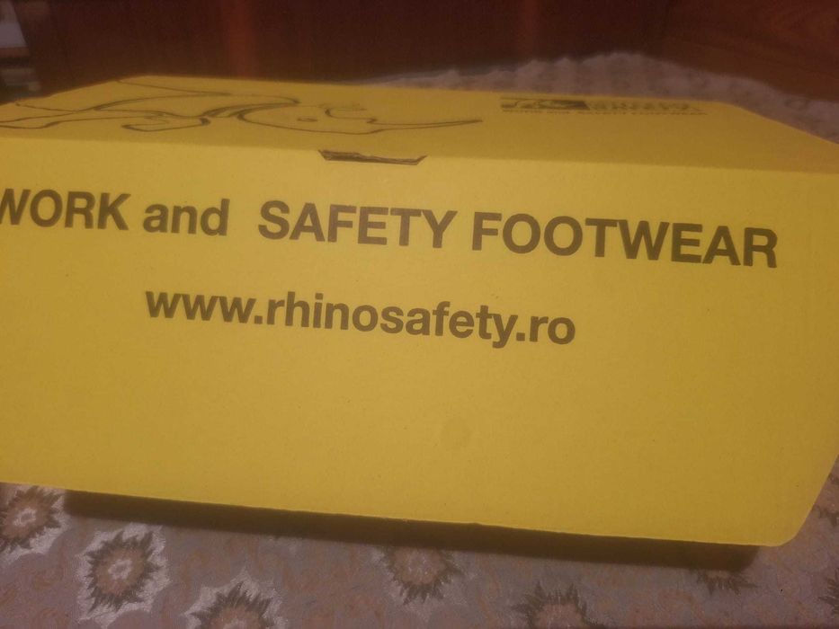 Bocanci de protectie, Rhino Safety, piele cu bombeu metalic