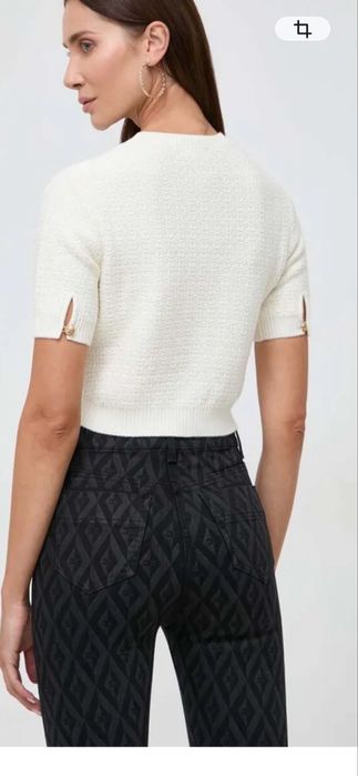 Elisabetta Franchi топ плетиво с джобчета двтайли и лого