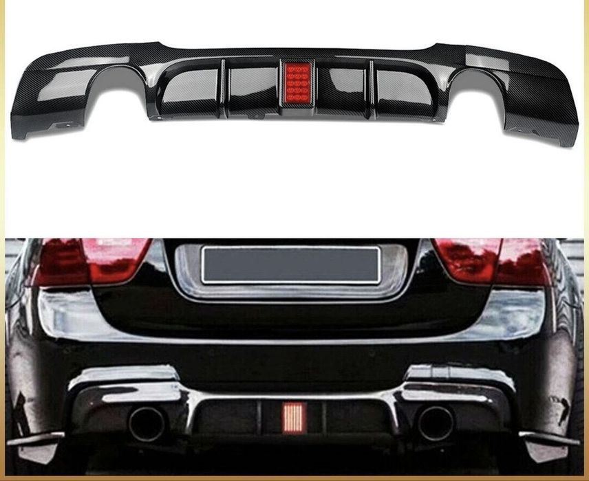 Бмв Е90 Е91 Оребрен Дифузьор / Добавка за задна броня / BMW E90 E91